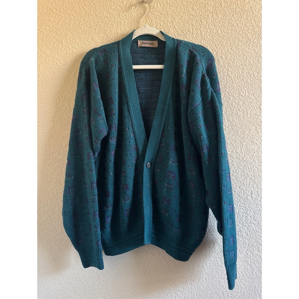 Jantzen Vintage V Neck‎ Grandpa Cardigan Size Medium